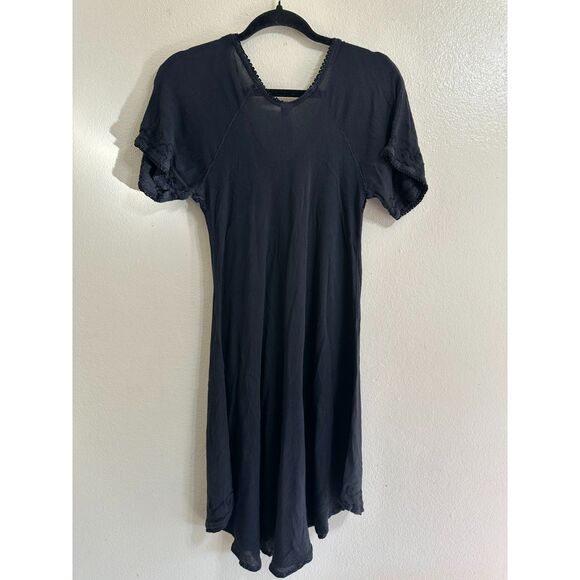 India Boutique Women's Soutache Design Black Full Swing Mini Dress Size S - Picture 7 of 7